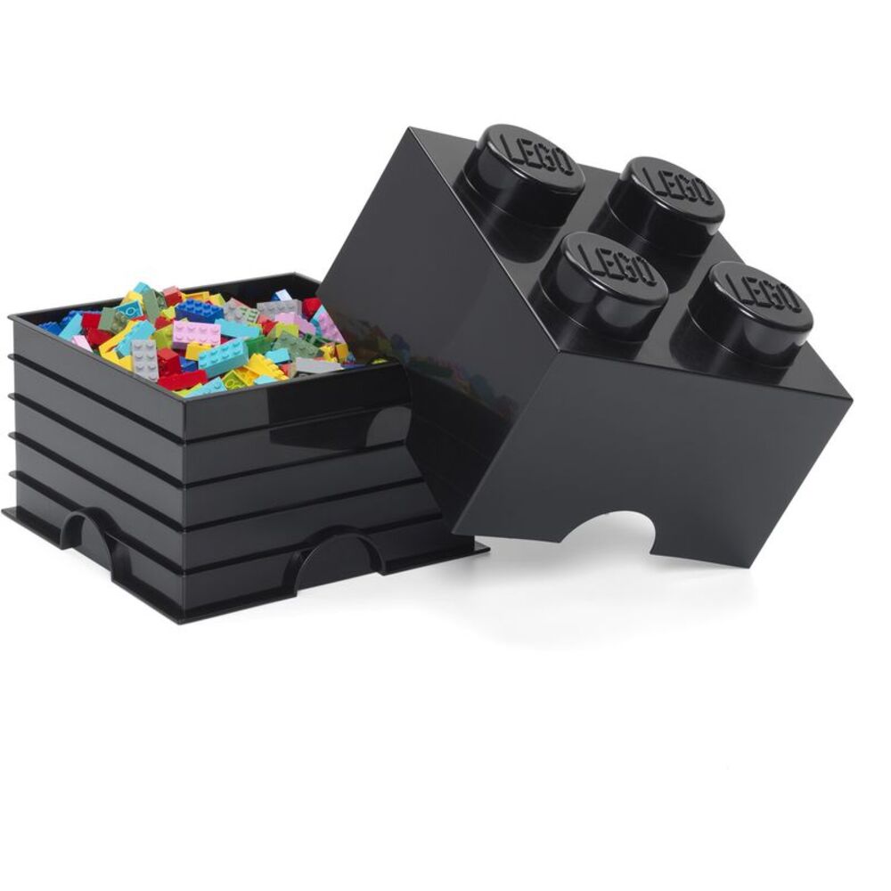 LEGO Stackable Storage Brick with 4 Knobs, Black COLLECTIBLES
